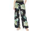 Lauren Ralph Lauren Print Jersey Wide-leg Pants (black Multi) Women's Casual Pants