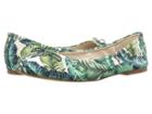 Sam Edelman Felicia (jade Multi Wallpaper Palm Print) Women's Flat Shoes