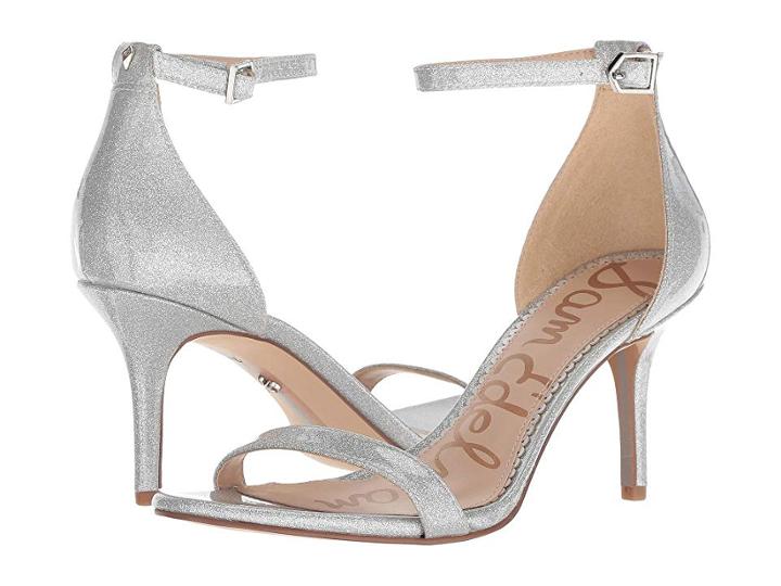 Sam Edelman Patti Strappy Sandal Heel (argento Glitter Patent) High Heels