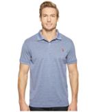 U.s. Polo Assn. Polyester Heather Pique Polo Shirt (dodger Blue Heather) Men's Clothing