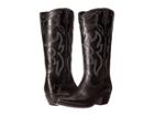 Frye Shane Embroidered Tall (black Smooth Veg Calf) Cowboy Boots