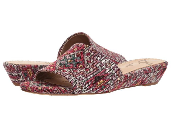 Sam Edelman Liliana (red Multi Navajo Weave Fabric) Women's Slide Shoes