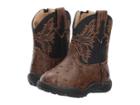 Roper Kids Jed (infant/toddler) (brown Faux Ostrich Vamp Black Shaft) Cowboy Boots