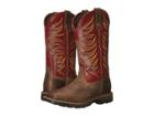 Ariat Workhog Wide Square Toe Tall Ii (distressed Brown/ruby Red) Men's Work Boots
