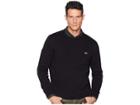 Lacoste Long Sleeve Half Moon Crew Neck Jersey Sweater (black/flour/black) Men's Sweater