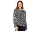 Lucky Brand Parisian Ditsy Top (black Multi) Women's Clothing