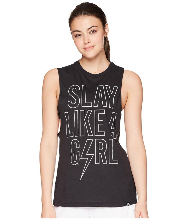 Adidas Muscle Slay Tee (black/white) Women's Sleeveless