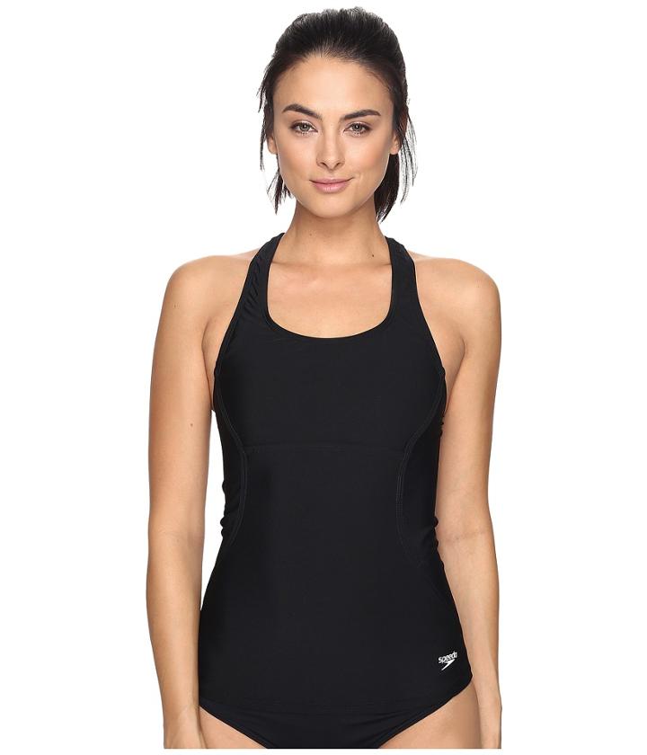 Speedo Fit Tankini Top (speedo Black) Women's Swimwear