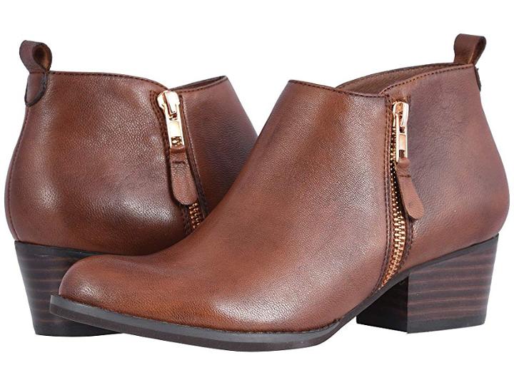 Vaneli Baxy (dark Tan Leather) Women's Zip Boots