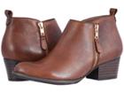 Vaneli Baxy (dark Tan Leather) Women's Zip Boots