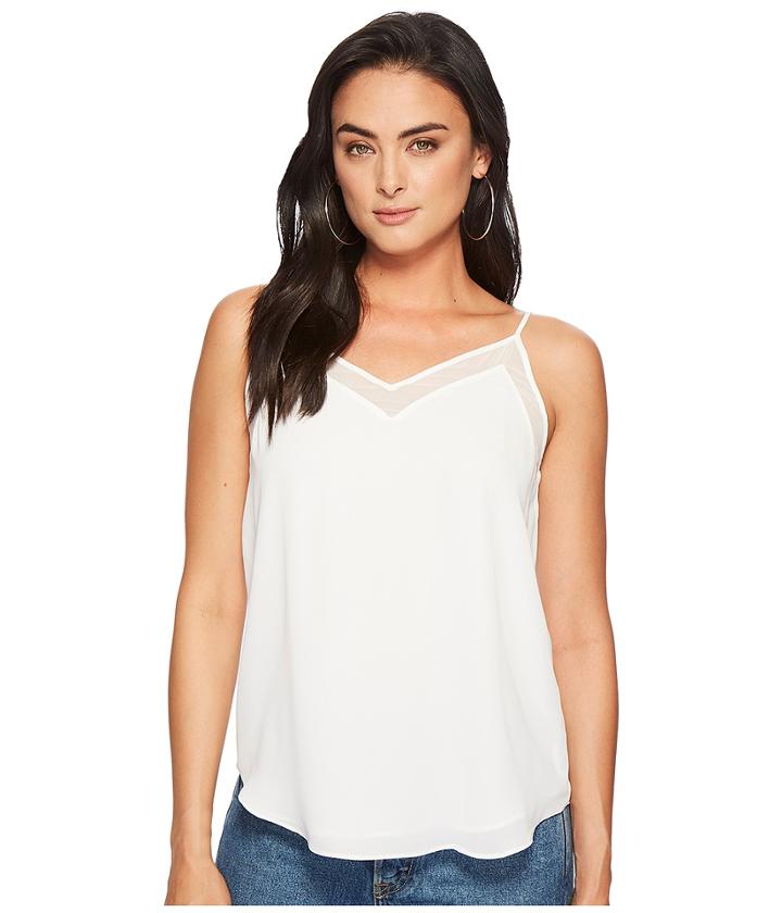 1.state V-neck Cami W/ Chiffon Insert (cloud) Women's Sleeveless