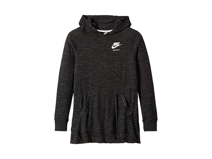 Nike Kids Nsw Vintage Pullover Hoodie (little Kids/big Kids) (black/sail) Girl's Clothing