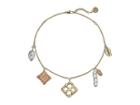 Tory Burch Snack Charm Necklace (brass/silver/rose Gold) Necklace