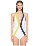 Flagpole Jade One-piece (white/key/navy) Women's Swimsuits One Piece