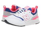 New Balance Kids Pr997hv1 (little Kid) (white/laser Blue) Kids Shoes