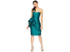 Badgley Mischka Front Ruffle Cocktail (emerald) Women's Dress
