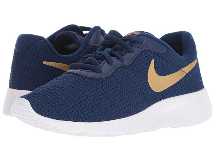 Nike Kids Tanjun (little Kid) (blue Void/metallic Gold/white) Boys Shoes