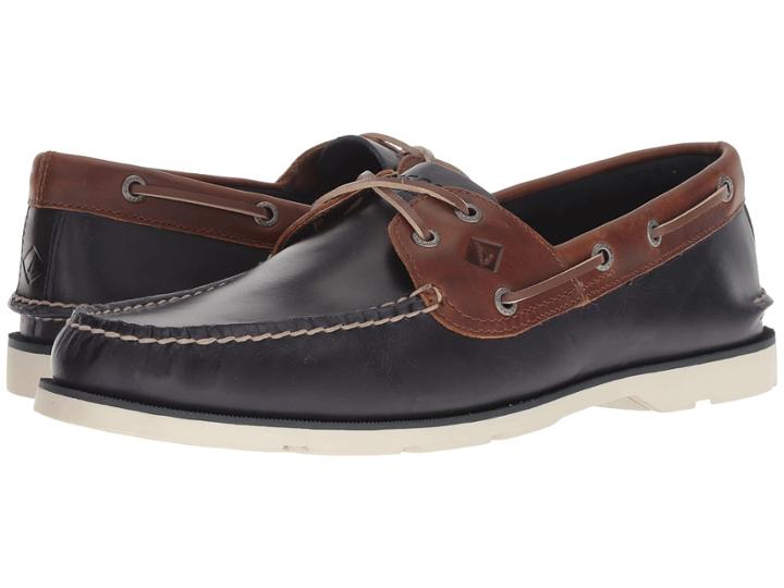 Sperry Leeward 2-eye Cross Yacht Club (navy/tan) Men's Shoes