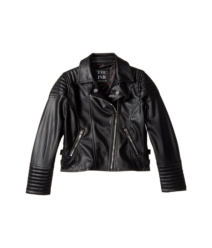 Eve Jnr Vegan Leather Moto Jacket (little Kids/big Kids) (black) Kid's Coat