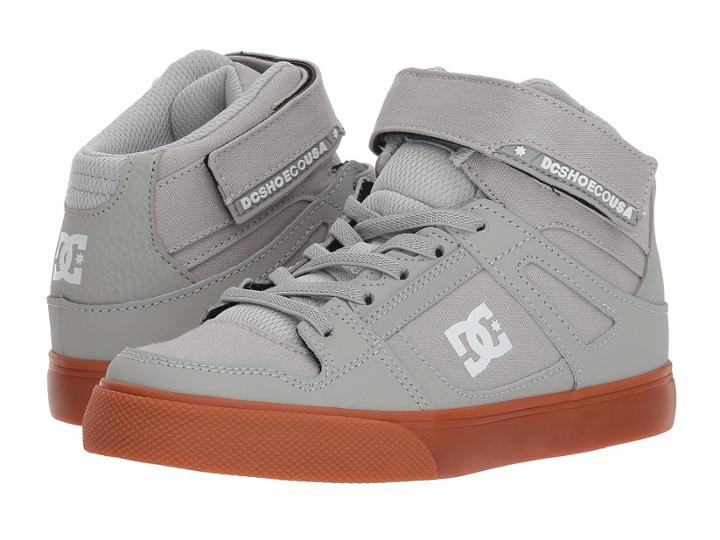 Dc Kids Pure High-top Ev (little Kid/big Kid) (grey/gum) Boys Shoes