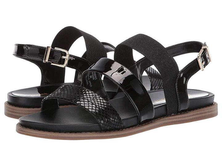 Anne Klein Essence Flat Sandal (black) Women's Shoes