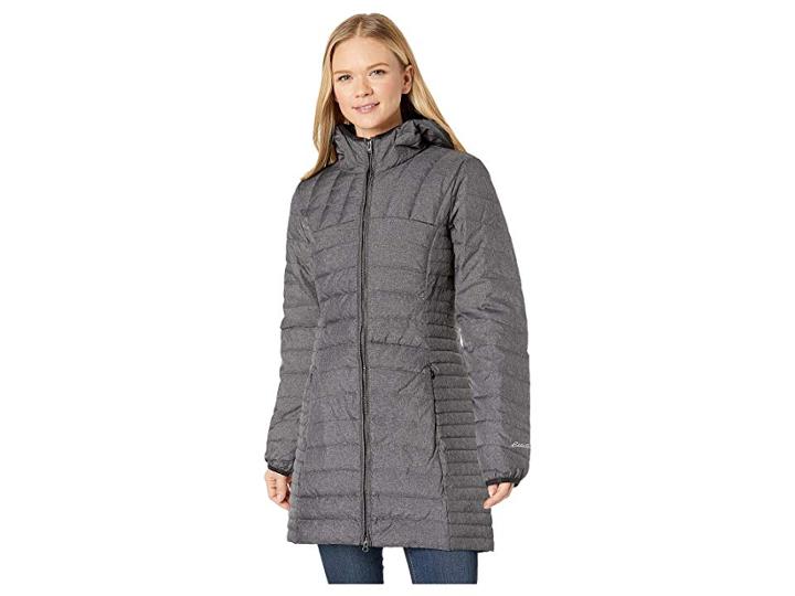 Eddie Bauer Astoria Hooded Down Parka (dark Charcoal Heather) Women's Coat