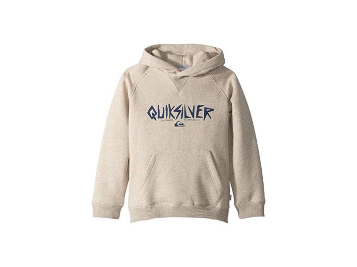 Quiksilver Kids Rough Type Hoodie (big Kids) (birch Heather) Boy's Sweatshirt