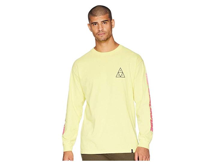 Huf Neo Tt Long Sleeve Tee (super Lemon) Men's T Shirt