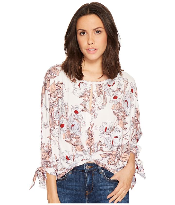Free People Printed Keepin On Tee (ivory) Women's T Shirt