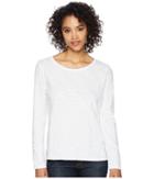 Dylan By True Grit Soft Slub Long Sleeve Tee With Tiered Back (white) Women's Long Sleeve Pullover
