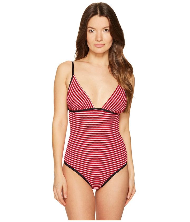 La Perla Daylight Striped One-piece (red) Women's Swimsuits One Piece