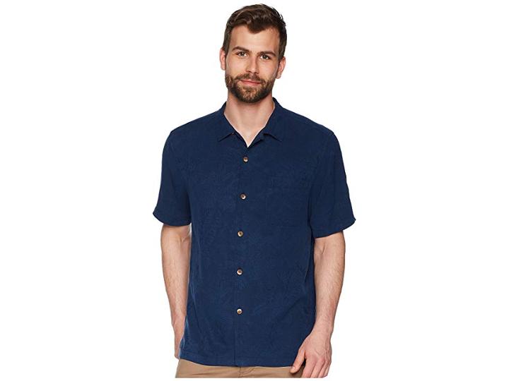 Tommy Bahama St Lucia Fronds Shirt (navy) Men's Short Sleeve Button Up