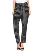 Romeo & Juliet Couture Striped Pants With Tie Up Belt Detail (black/white) Women's Casual Pants