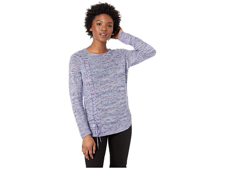 Nic+zoe Petite Braided Up Top (bright Iris Mix) Women's Blouse