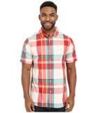 The North Face Short Sleeve Exploded Plaid Shirt (tnf White/pompeian Red Plaid (prior Season)) Men's Short Sleeve Button Up