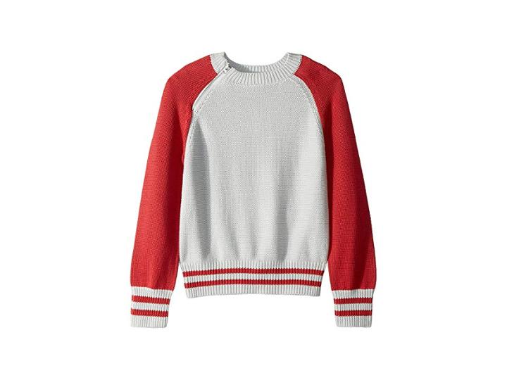 Maddie By Maddie Ziegler Raglan Colorblock Sweater (big Kids) (orange/ivory) Girl's Sweater