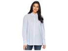 Kenneth Cole New York Shirting Stripe Button Front Top (shirting Stripe/white) Women's Clothing