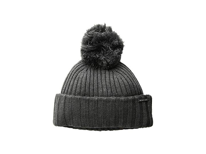 Michael Michael Kors Rib Cuff Hat (derby/silver) Cold Weather Hats