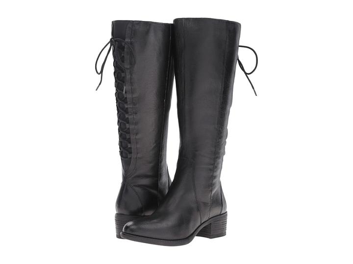 Steve Madden Laceup Wide (black Leather) Women's Boots