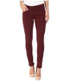 Mavi Jeans Alexa Mid-rise Skinny In Burgundy Sateen Twill (burgundy Sateen Twill) Women's Jeans