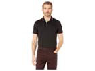 Calvin Klein Short Sleeve Solid Tipped Rib Collar Contrast Placket Collar Standard Polo (black Combo) Men's Clothing