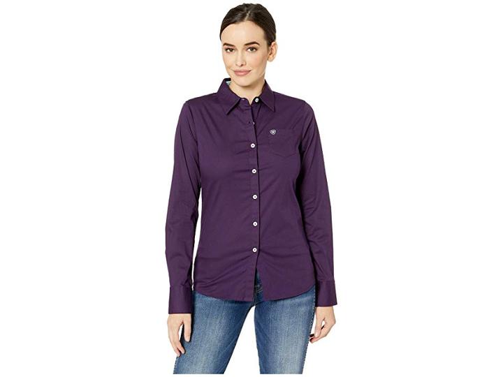 Ariat Kirby Stretch Shirt (purple Pennant) Women's Long Sleeve Button Up