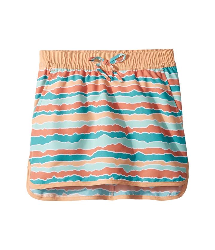Columbia Kids Solar Stream Skort (little Kids/big Kids) (peach Stripe) Girl's Skort