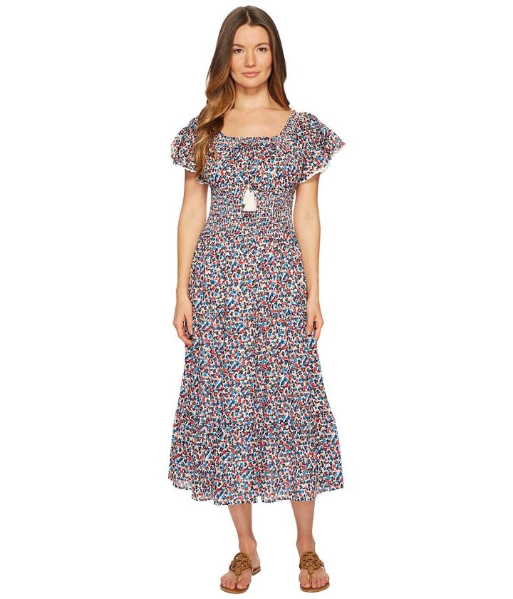 Tory Burch Swimwear Wildflower Smocked Dress Cover-up (mini Wildflower) Women's Swimwear