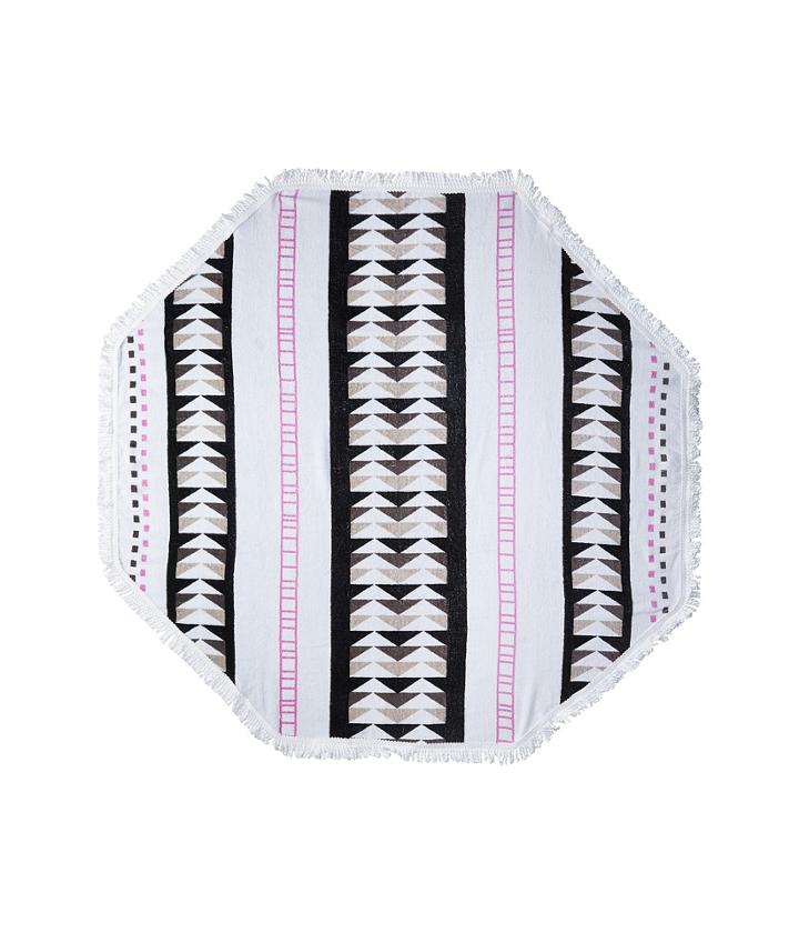 Plush Soleil French Terry Brighton Printed Octagon Towel (black/pink) Bath Towels