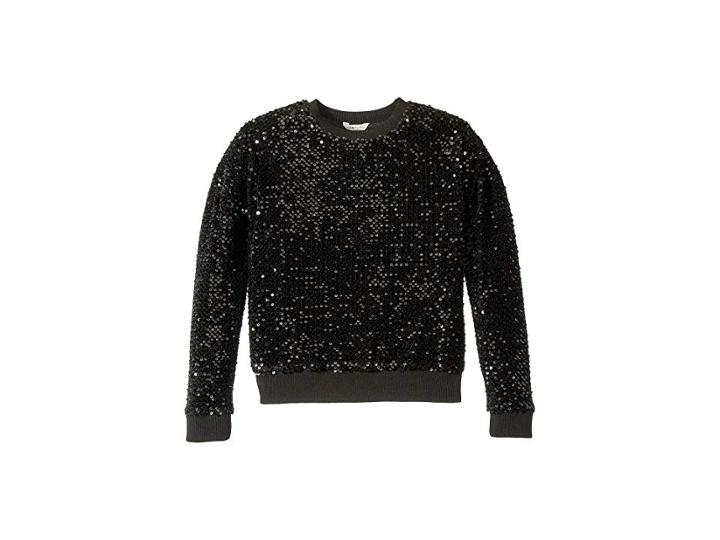 Habitual Girl Kairi Velour Sequin Pullover (big Kids) (black) Girl's Clothing