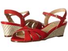 Trotters Mickey (red Diamond Perf Nubuck Leather/smooth Nubuck Leather) Women's Wedge Shoes