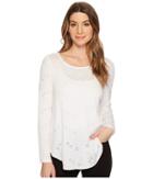 Karen Kane Embroidered Long Sleeve Tee (white) Women's T Shirt
