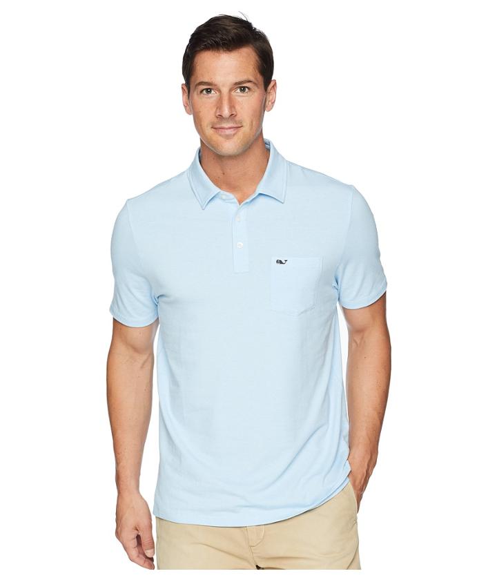 Vineyard Vines Solid Edgartown Performance Polo (ocean Breeze) Men's Clothing