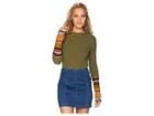 Free People Mixed Up Cuff Top (moss) Women's Clothing